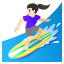 image for :woman surfing: light skin tone: