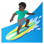 image for :man surfing: dark skin tone:
