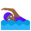 image for :woman swimming: medium-dark skin tone: