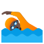 image for :person swimming: dark skin tone: