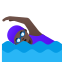 image for :woman swimming: dark skin tone: