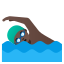 image for :man swimming: dark skin tone: