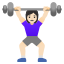 image for :woman lifting weights: light skin tone: