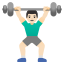 image for :man lifting weights: light skin tone: