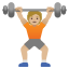 image for :person lifting weights: medium-light skin tone: