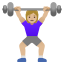 image for :woman lifting weights: medium-light skin tone: