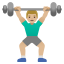 image for :man lifting weights: medium-light skin tone: