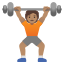 image for :person lifting weights: medium skin tone: