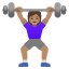 image for :woman lifting weights: medium skin tone: