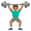 image for :man lifting weights: medium skin tone: