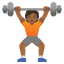 image for :person lifting weights: medium-dark skin tone: