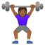 image for :woman lifting weights: medium-dark skin tone: