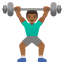 image for :man lifting weights: medium-dark skin tone: