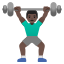 image for :man lifting weights: dark skin tone: