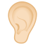 image for :ear: light skin tone: