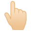 image for :backhand index pointing up: light skin tone: