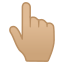 image for :backhand index pointing up: medium-light skin tone: