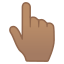 image for :backhand index pointing up: medium skin tone: