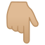 image for :backhand index pointing down: medium-light skin tone: