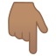 image for :backhand index pointing down: medium skin tone: