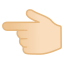 image for :backhand index pointing left: light skin tone: