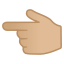 image for :backhand index pointing left: medium-light skin tone: