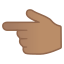 image for :backhand index pointing left: medium skin tone: