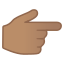 image for :backhand index pointing right: medium skin tone: