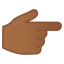 image for :backhand index pointing right: medium-dark skin tone:
