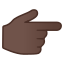 image for :backhand index pointing right: dark skin tone: