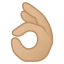 image for :OK hand: medium-light skin tone: