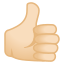image for :thumbs up: light skin tone: