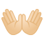 image for :open hands: light skin tone: