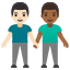 image for :men holding hands: light skin tone, medium-dark skin tone: