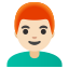 image for :man: light skin tone, red hair:
