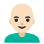 image for :man: light skin tone, bald: