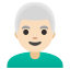 image for :man: light skin tone, white hair: