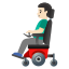 image for :man in motorized wheelchair: light skin tone:
