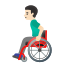 image for :man in manual wheelchair: light skin tone: