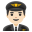 image for :man pilot: light skin tone: