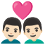 image for :couple with heart: man, man, light skin tone: