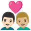 image for :couple with heart: man, man, light skin tone, medium-light skin tone: