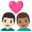 image for :couple with heart: man, man, light skin tone, medium skin tone: