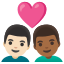 image for :couple with heart: man, man, light skin tone, medium-dark skin tone: