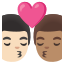 image for :kiss: man, man, light skin tone, medium skin tone: