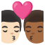 image for :kiss: man, man, light skin tone, medium-dark skin tone: