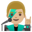 image for :man singer: medium-light skin tone: