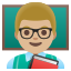 image for :man teacher: medium-light skin tone: