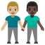 image for :men holding hands: medium-light skin tone, dark skin tone: