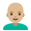 image for :man: medium-light skin tone, bald: